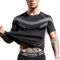 Treinamento de camisetas de fitness masculino de fitness Running Sportswear respirável Elasticidade de alta seca rápida Top de camiseta